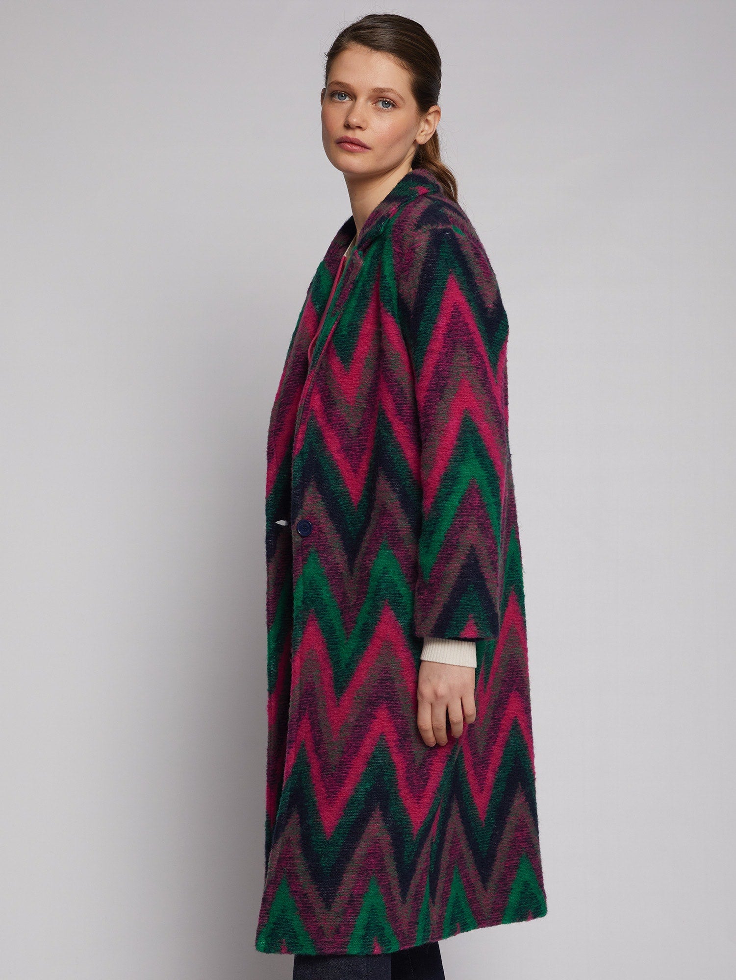 Yana Coat in Zig Zag Print