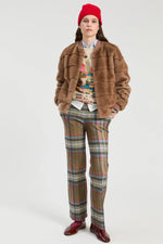 Load image into Gallery viewer, Martina Pant in Olive Plaid
