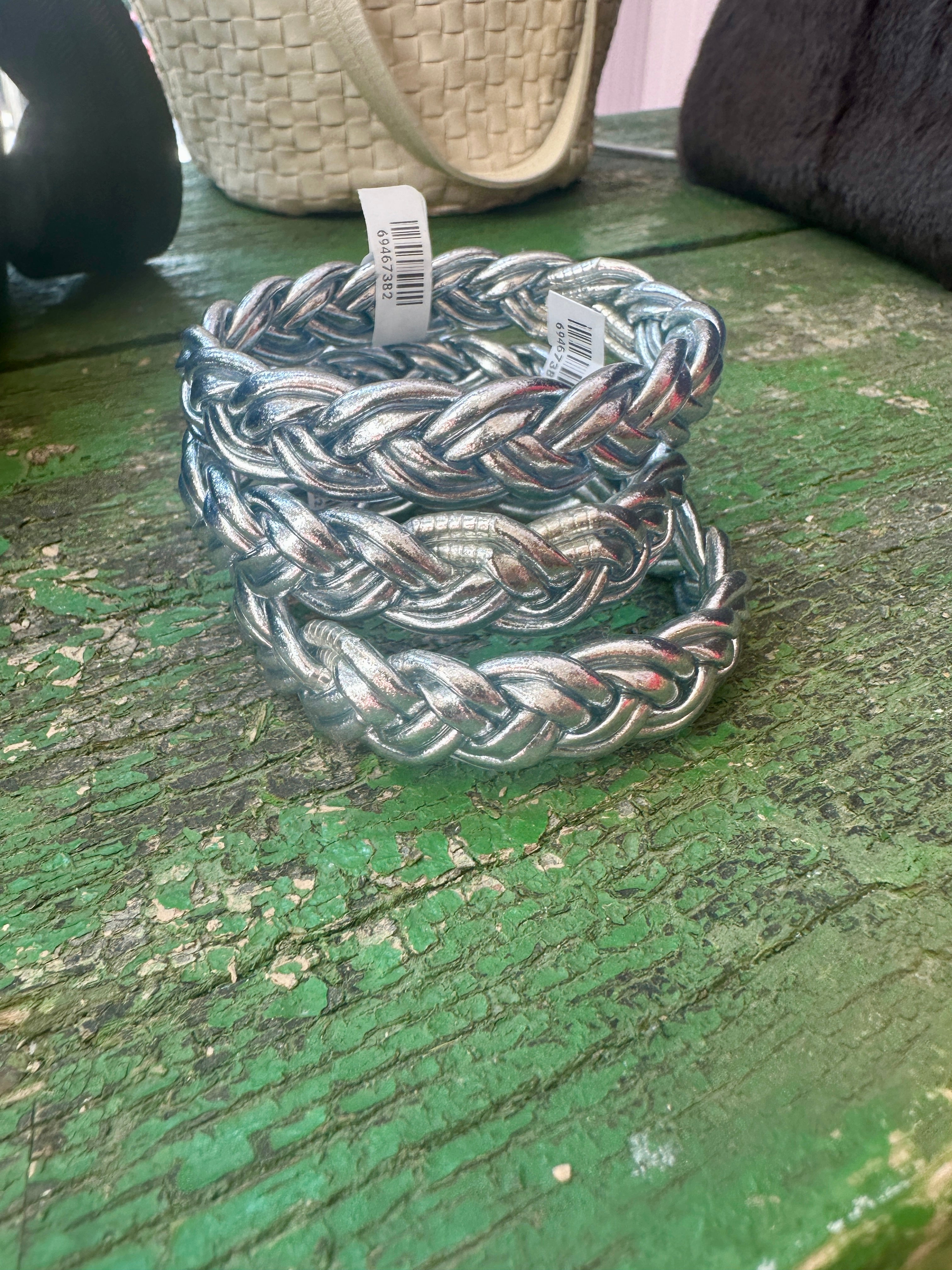 Twisted Buddhist Temple Bangle in SILVER