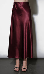 Load image into Gallery viewer, Paige Midi Slip Skirt in Dark Cherry
