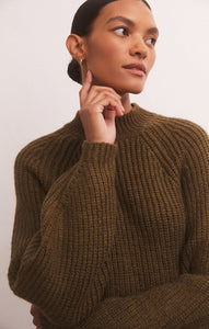 Desmond Pullover Sweater in Dark Olive
