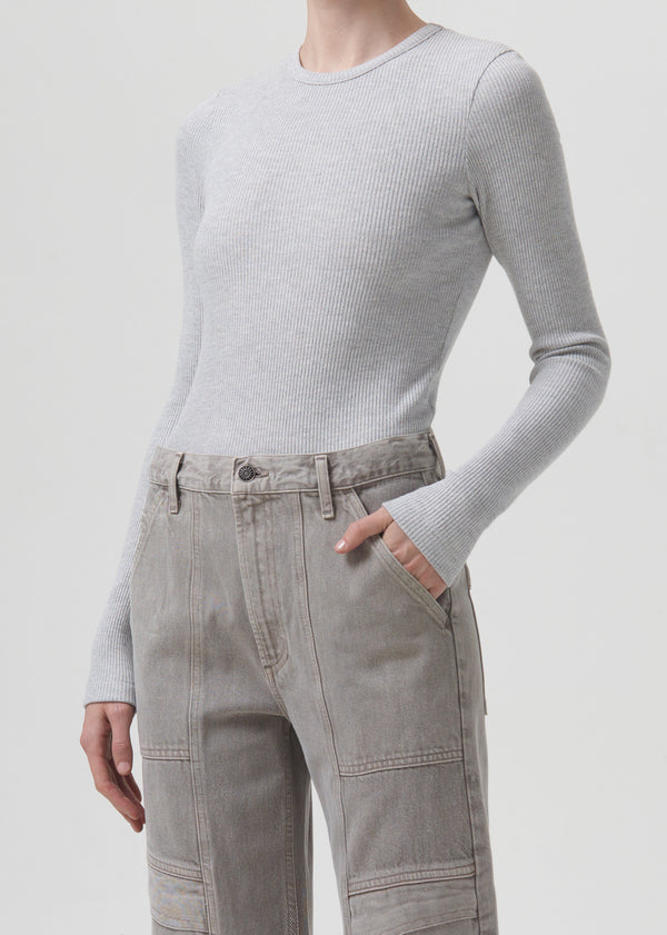 Alma Long Sleeve in Brushed Grey Heather