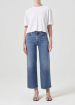 Load image into Gallery viewer, Harper Crop Mid Rise Relaxed Straight Jean in Moor
