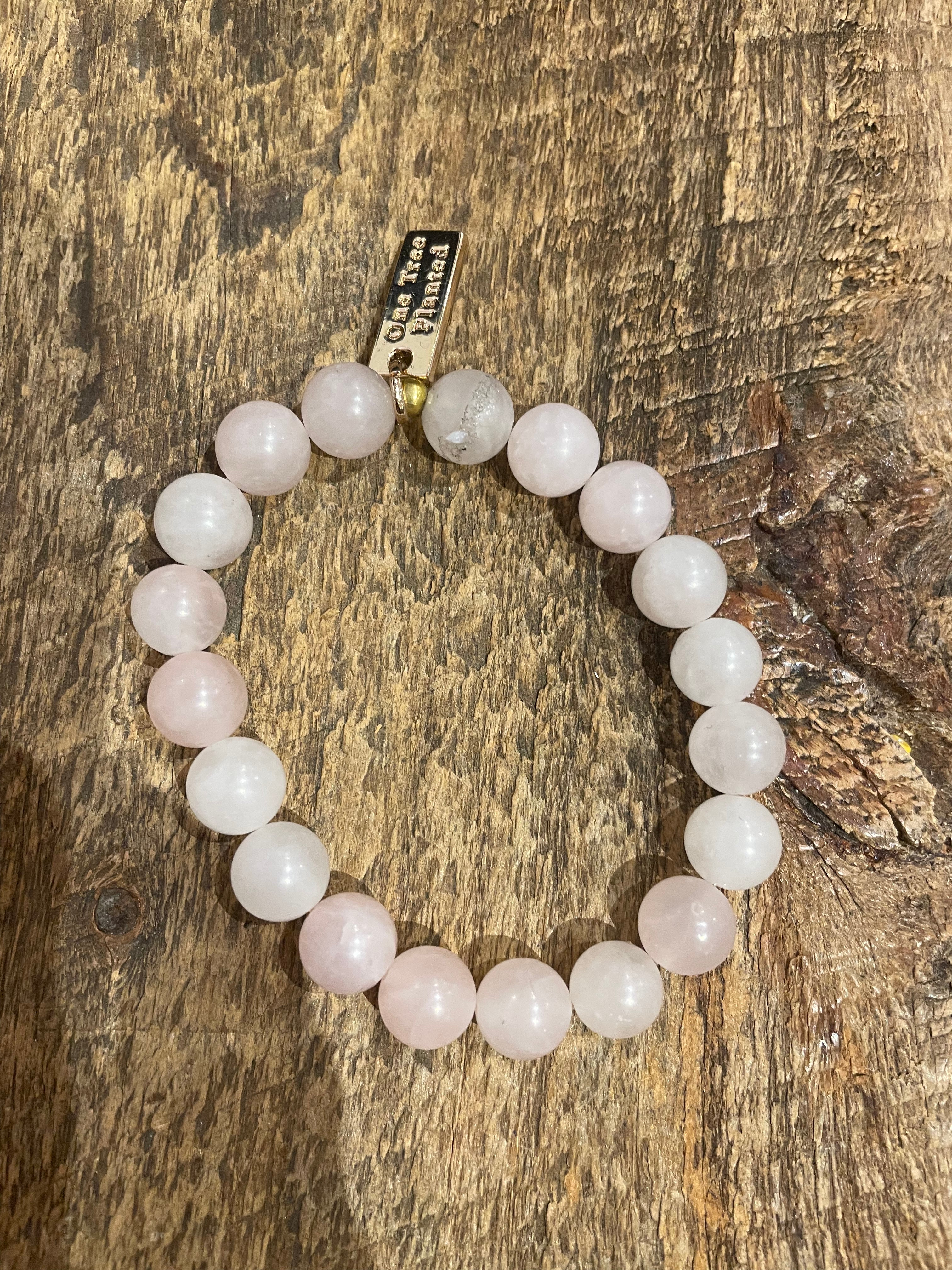 Rose Quartz Beaded Bracelet in Pink