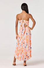 Load image into Gallery viewer, Blythe Dress in Orange Blue Flora
