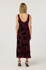 Load image into Gallery viewer, Floris Burnout Floral Maxi Dress in Wine
