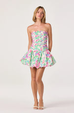 Load image into Gallery viewer, Ella Mini Dress in Pink and Green Floral
