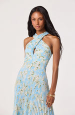 Load image into Gallery viewer, Samantha Dress in Blue Floral
