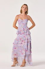 Load image into Gallery viewer, Coline Maxi Dress in  Lilac Floral
