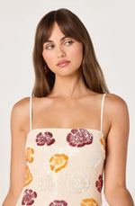 Load image into Gallery viewer, Abelia Sequined Mini Dress in Ivory Multi Floral
