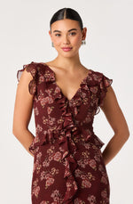 Load image into Gallery viewer, Joana Dress in Wine Floral
