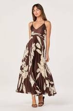 Load image into Gallery viewer, Clea Dress in Brown Floral
