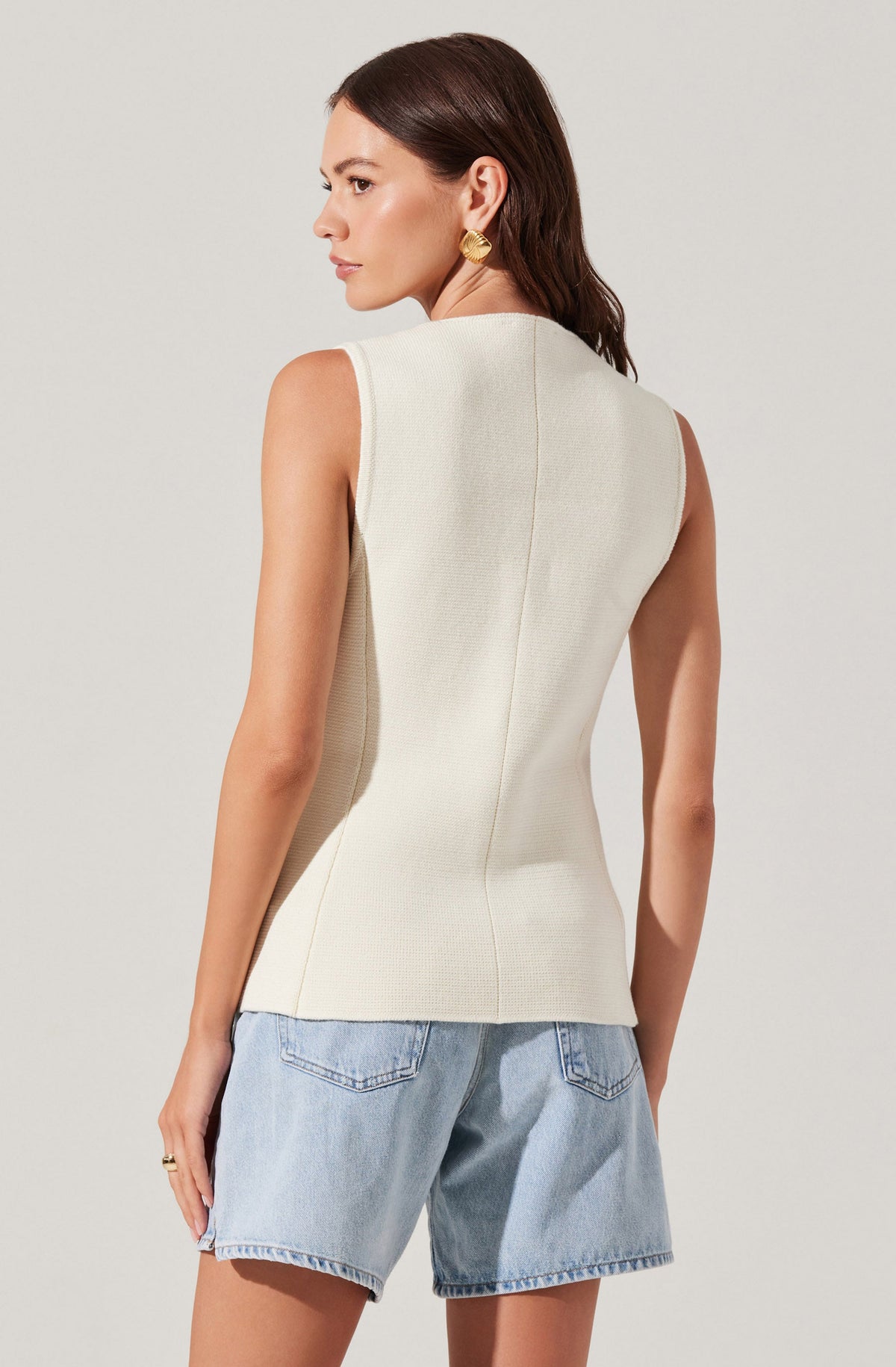 Jayce Sweater Vest in Cream