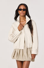 Load image into Gallery viewer, Cooper Oversized Bomber Jacket in Bone

