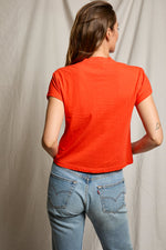 Load image into Gallery viewer, Alanis Recycled Cotton V-Neck Tee in Tomato
