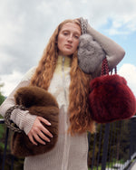 Load image into Gallery viewer, Mini Faux Fur Purse in Beige
