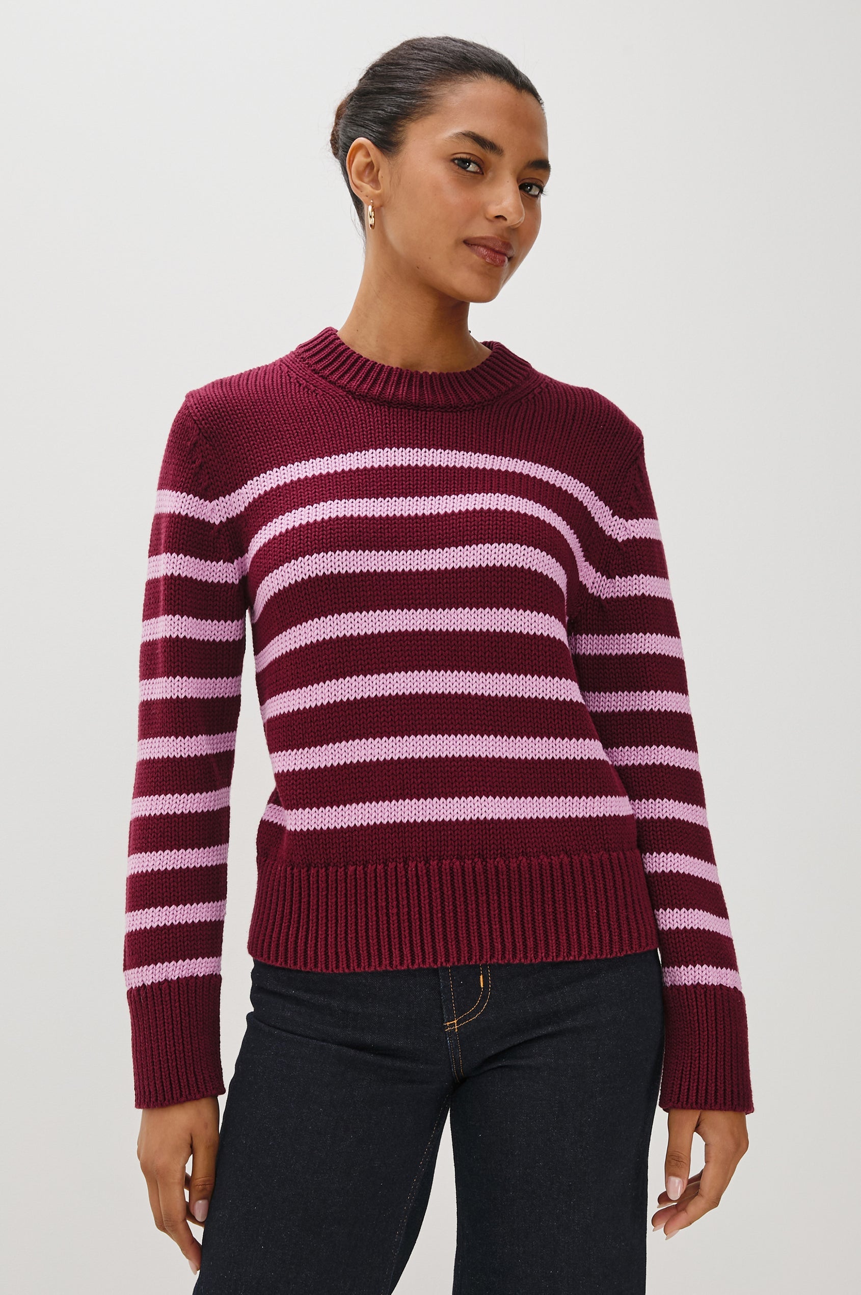 Alise Sweater in Mulberry Stripe