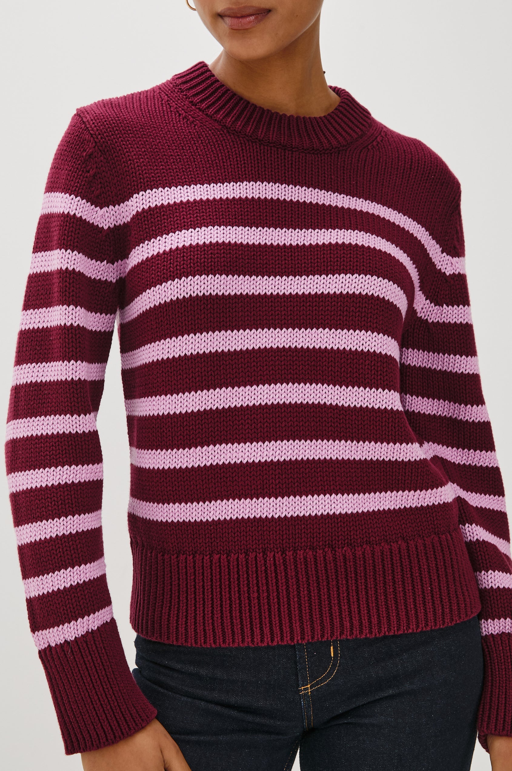 Alise Sweater in Mulberry Stripe