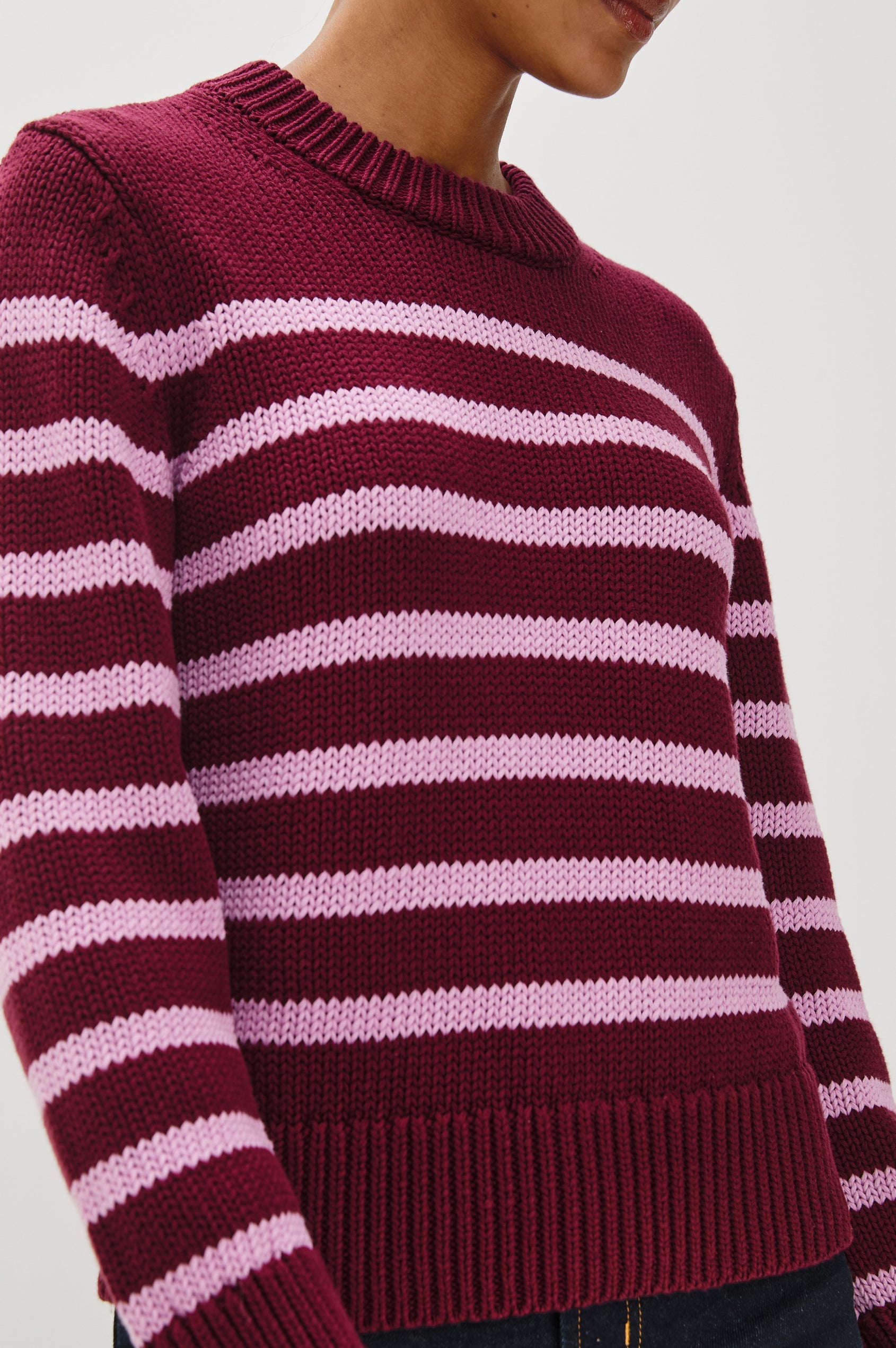 Alise Sweater in Mulberry Stripe