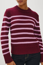 Load image into Gallery viewer, Alise Sweater in Mulberry Stripe
