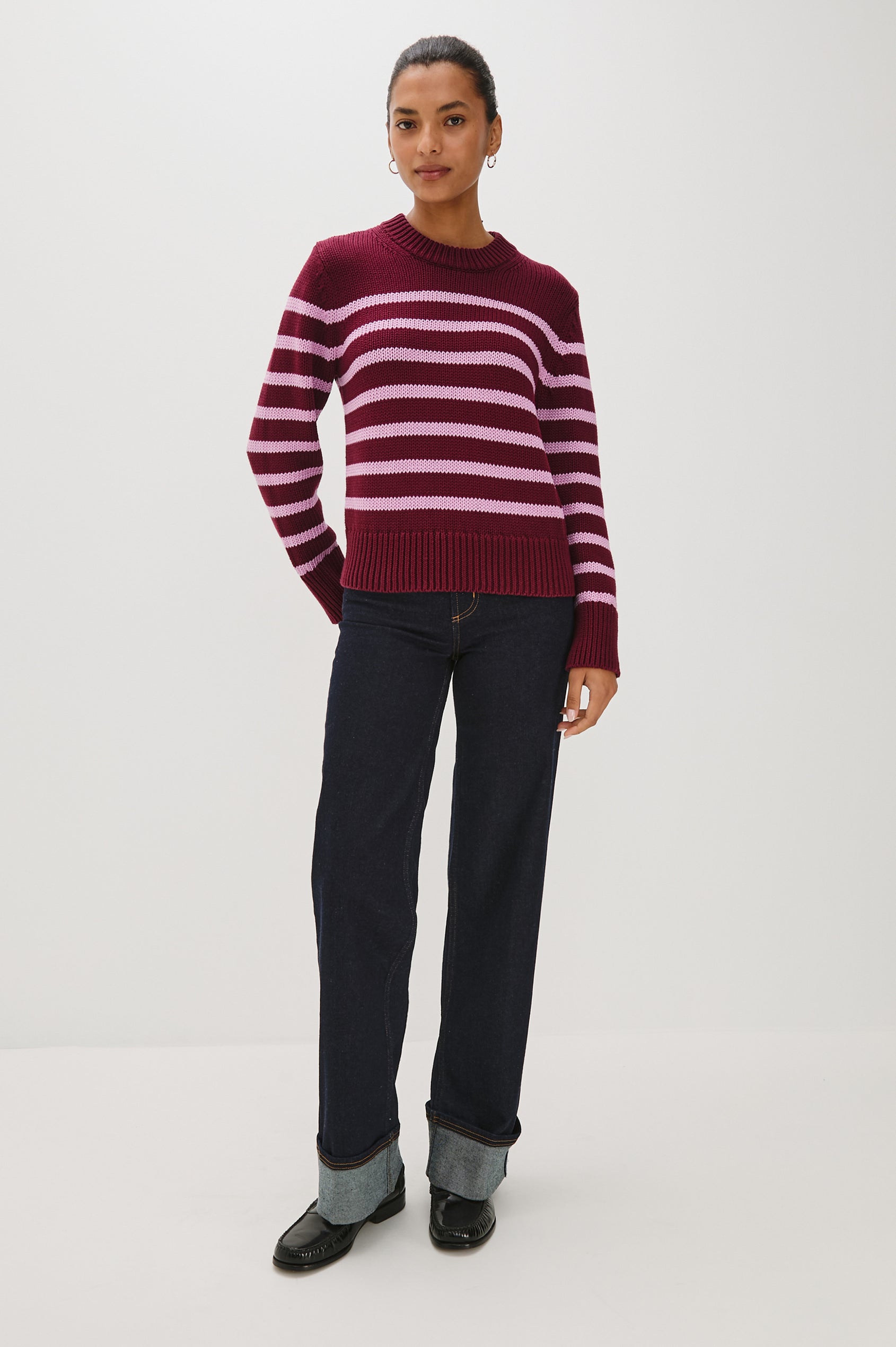 Alise Sweater in Mulberry Stripe
