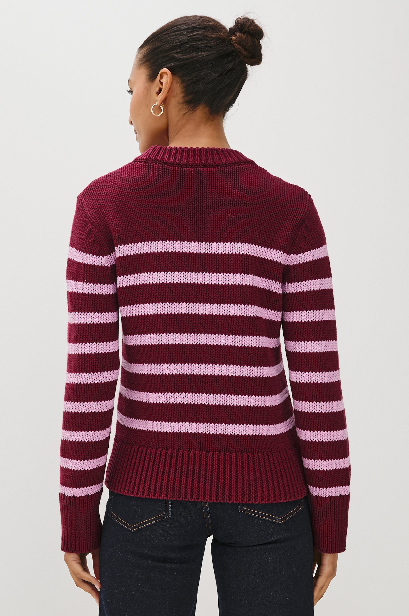 Alise Sweater in Mulberry Stripe