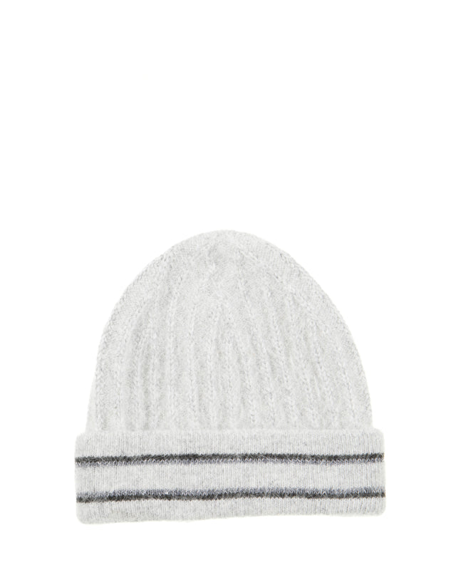 Lurex Jazzy Stripe Hat in Light Grey