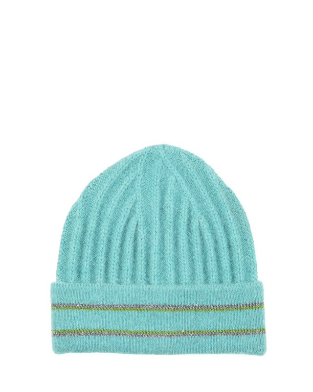 Lurex Jazzy Stripe Hat in Tiffany Blue