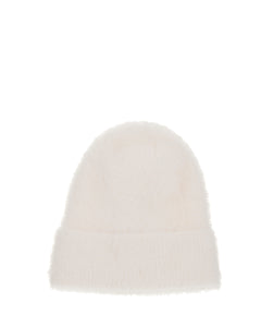 Super Fuzzy Solid Beanie in Ivory