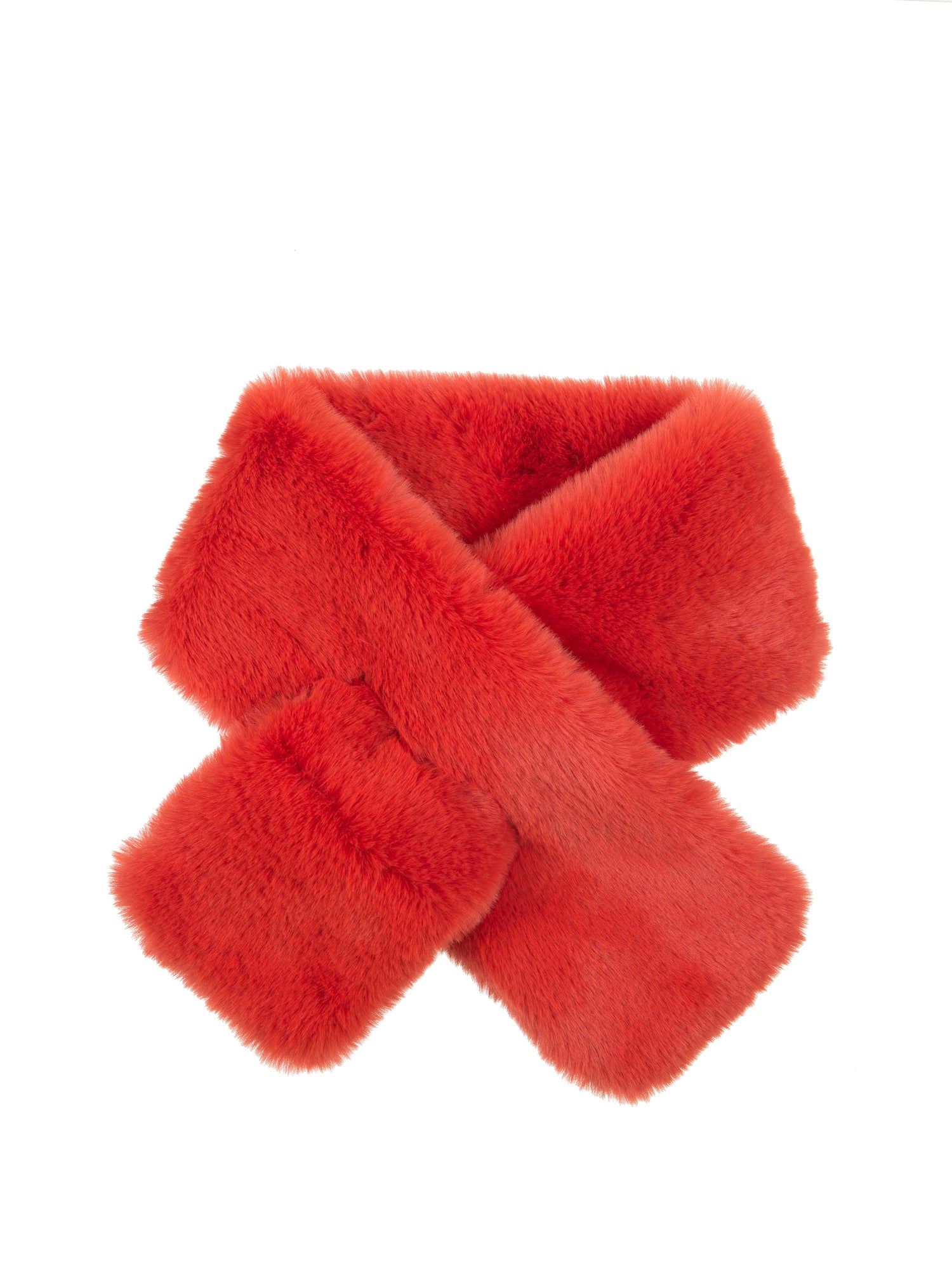 Faux Fur Scarf in Orange