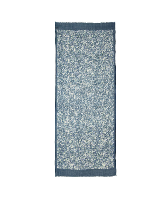 Water Ripple Wool Scarf in Blue