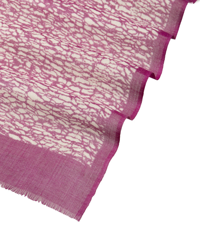 Water Ripple Wool Scarf in Magenta