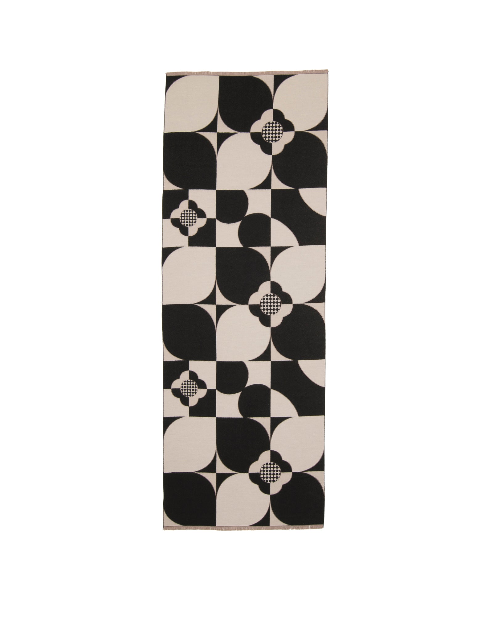 Geometric Flower Scarf in Black
