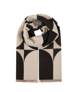 Load image into Gallery viewer, Geometric Flower Scarf in Black
