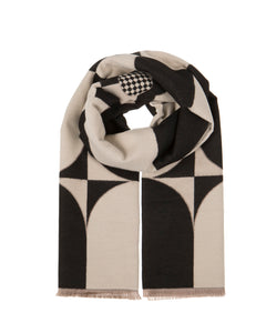 Geometric Flower Scarf in Black