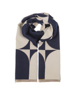 Load image into Gallery viewer, Geometric Flower Scarf in Navy
