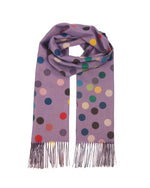 Load image into Gallery viewer, Multi Colored Polka Dot Scarf in Purple
