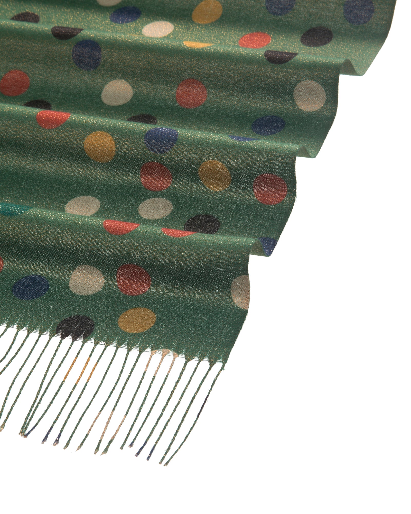 Multi Colored Polka Dot Scarf in Green