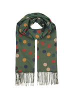 Load image into Gallery viewer, Multi Colored Polka Dot Scarf in Green
