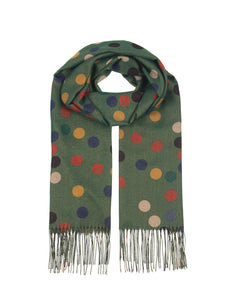 Multi Colored Polka Dot Scarf in Green
