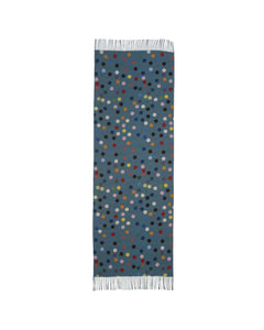 Multi Colored Polka Dot Scarf in Ottanio Blue