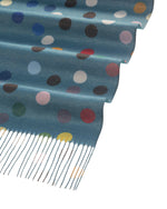 Load image into Gallery viewer, Multi Colored Polka Dot Scarf in Ottanio Blue
