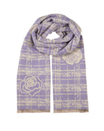 Load image into Gallery viewer, Plaid Rose Scarf in Purple
