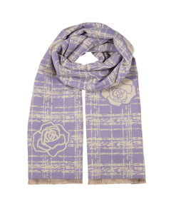 Plaid Rose Scarf in Purple