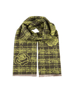 Load image into Gallery viewer, Plaid Rose Scarf in Green
