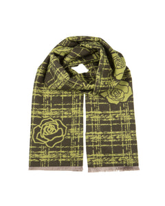 Plaid Rose Scarf in Green