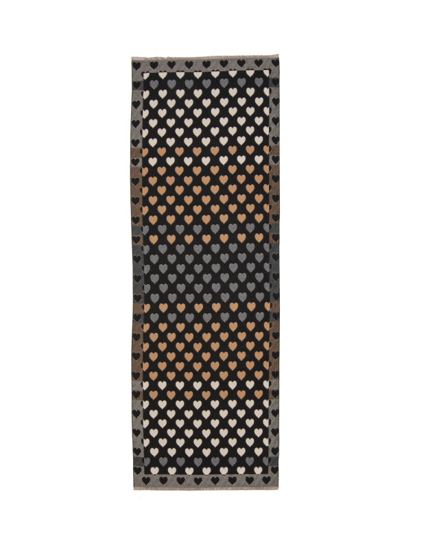 Hearts Scarf in Black