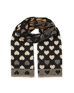 Load image into Gallery viewer, Hearts Scarf in Black
