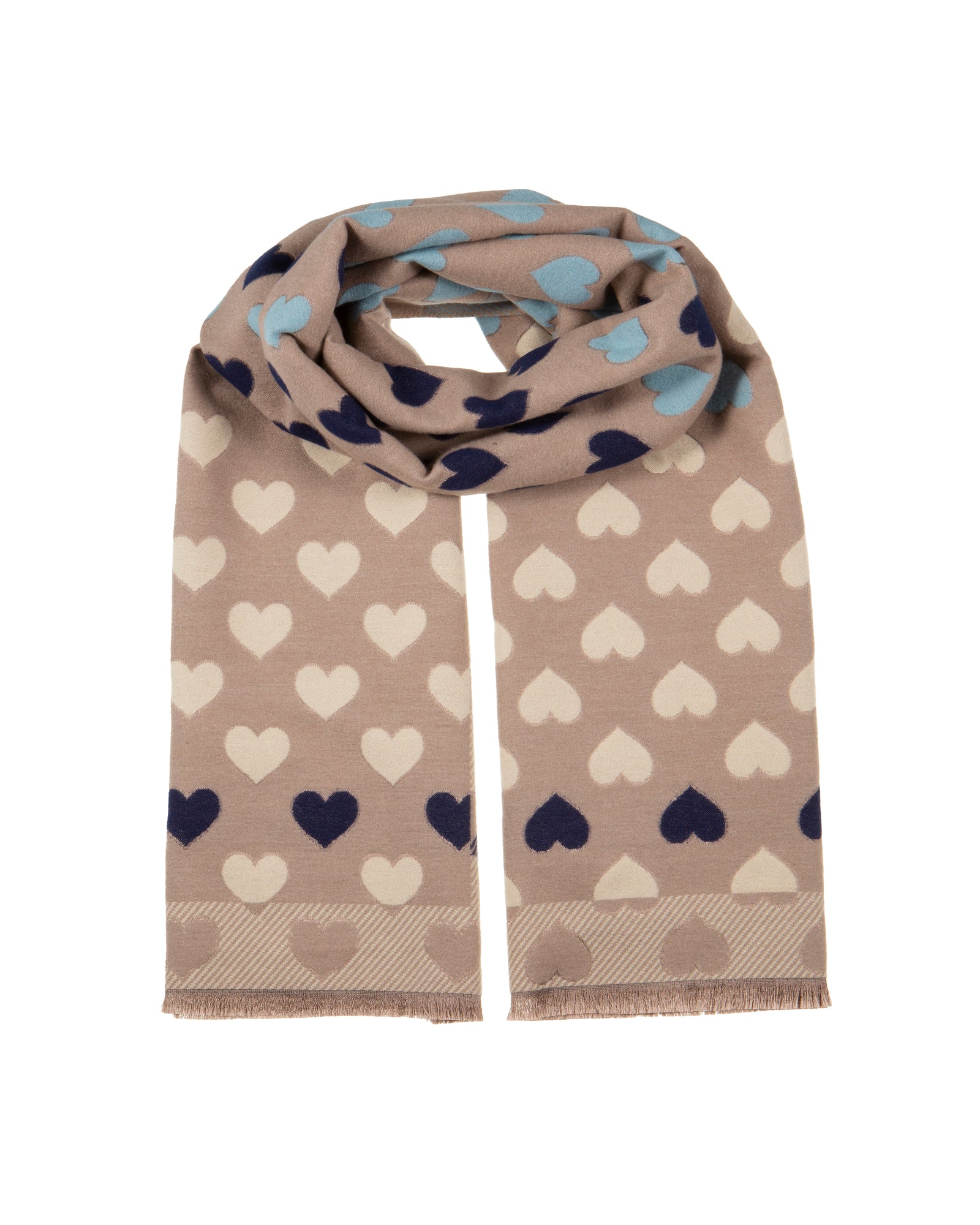 Hearts Scarf in Taupe