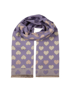 Hearts Scarf in Lavender